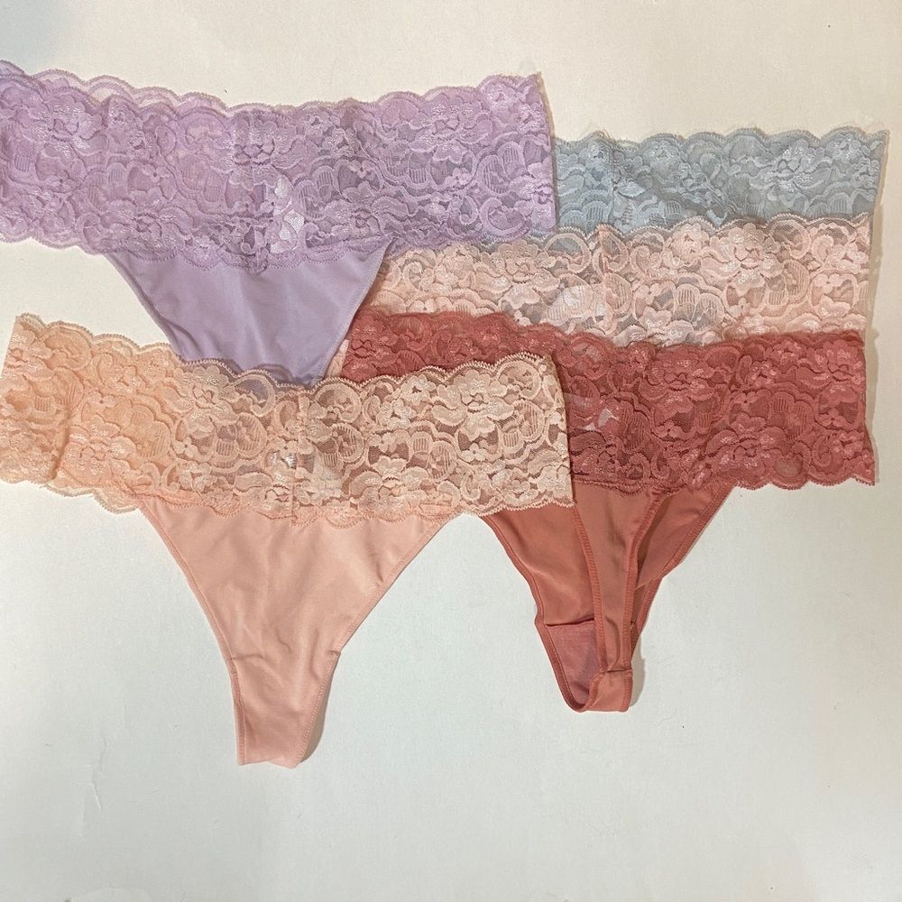 Elegant Lace Women's Intimates Set - Pink, Purple, Blue Size ML